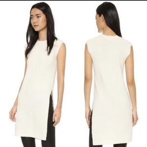 Helmut Lang Cashmere Wool Long Sleeveless Ribbed Tunic Sweater NWT